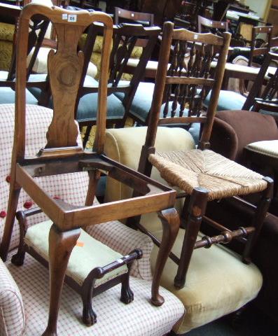 Appraisal: An ash Sussex style chair together with a walnut single