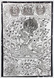 Appraisal: Printed Thangka Thai Ink Rubbings lot of Four Himalayan woodblock