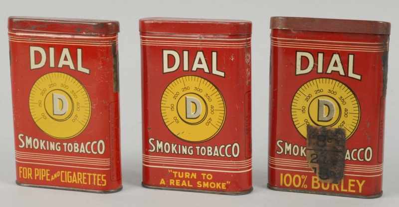 Appraisal: Lot of Dial Tobacco Pocket Tins Description Some very minor