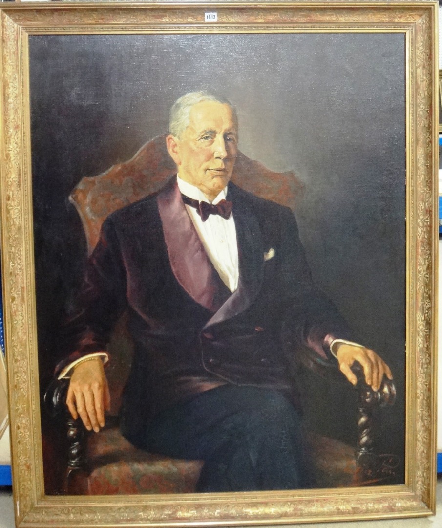 Appraisal: Arthur Poin early th century Portrait of Sir Hugo Cunliffe-Owen