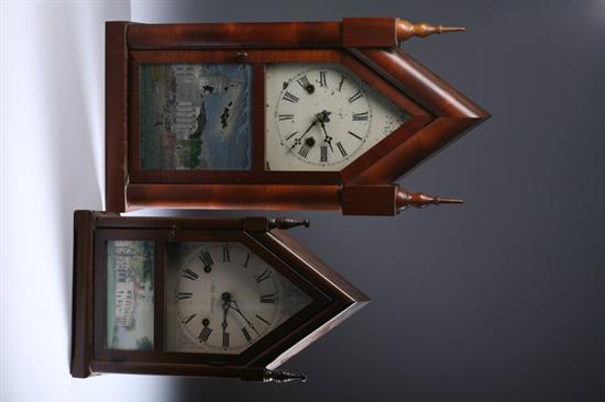 Appraisal: TWO AMERICAN STEEPLE CLOCKS The smaller by New Haven Clock