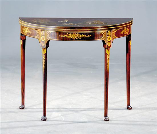 Appraisal: Victorian style mahogany and chinoiserie games table th century top