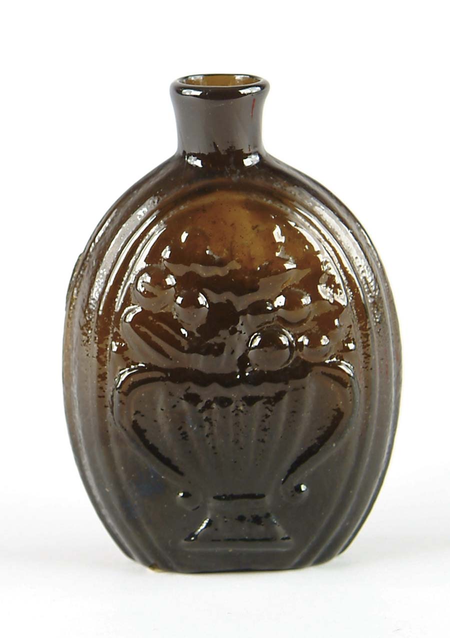 Appraisal: CORNUCOPIA-URN GIII- American Nice amber half pint pontil mark sheered