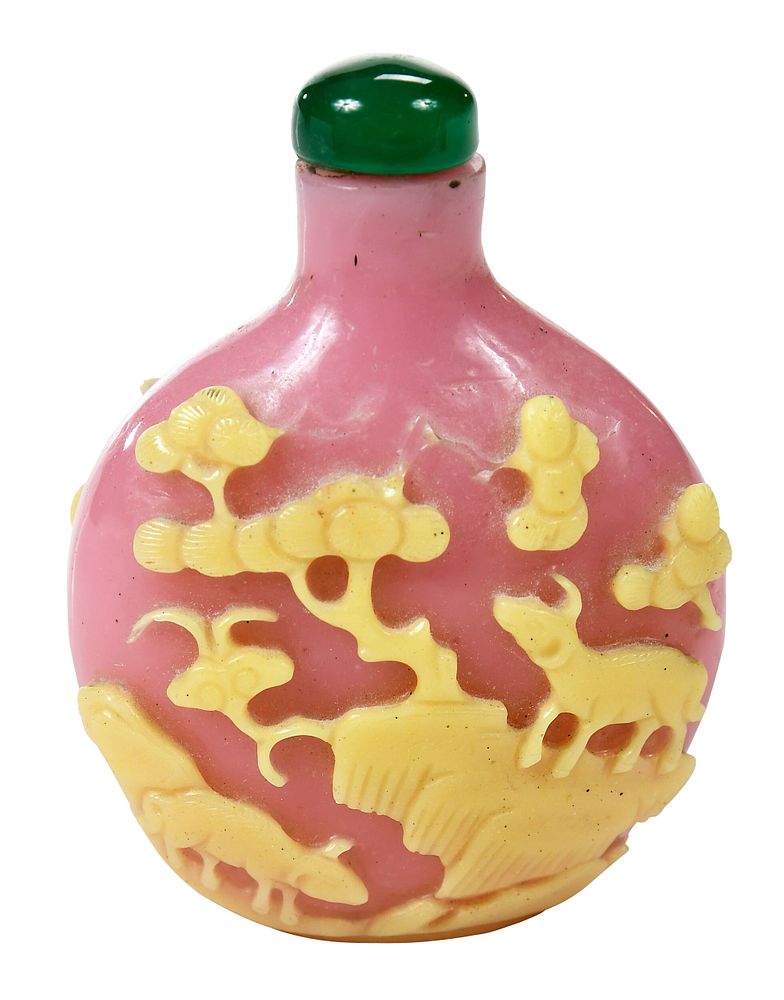 Appraisal: Chinese Pink Peking Glass Snuff Bottle late Qing dynasty with