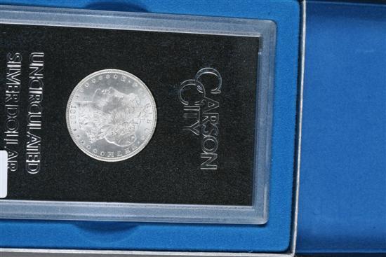 Appraisal: CARSON CITY SILVER DOLLAR Comes in GSA plastic case and