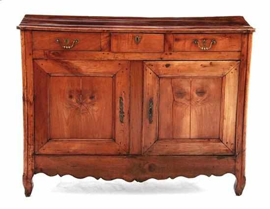 Appraisal: Louis XV fruitwood buffet late th century rectangular top with