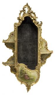 Appraisal: LOUIS XV STYLE PARCEL GILT WALL MOUNT VITRINE Louis XV