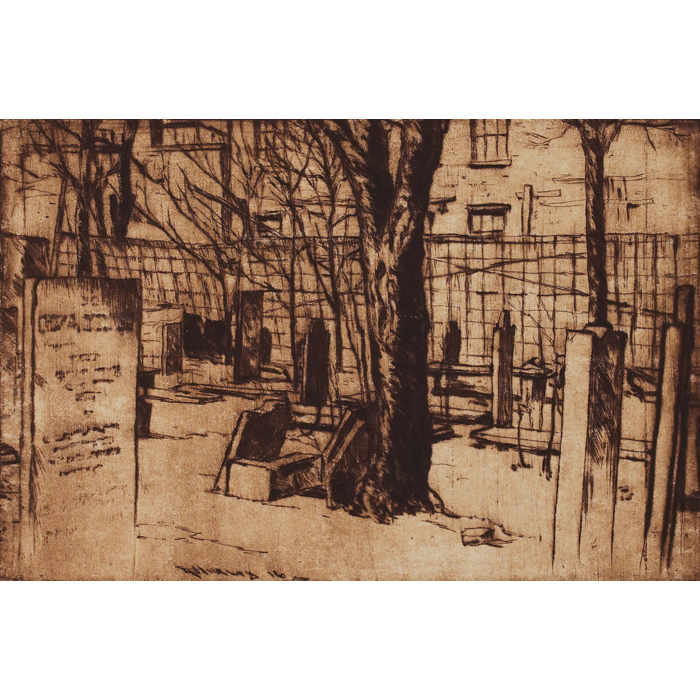 Appraisal: E T Hurley etching st Jewish Cemetery West of Alleghenies