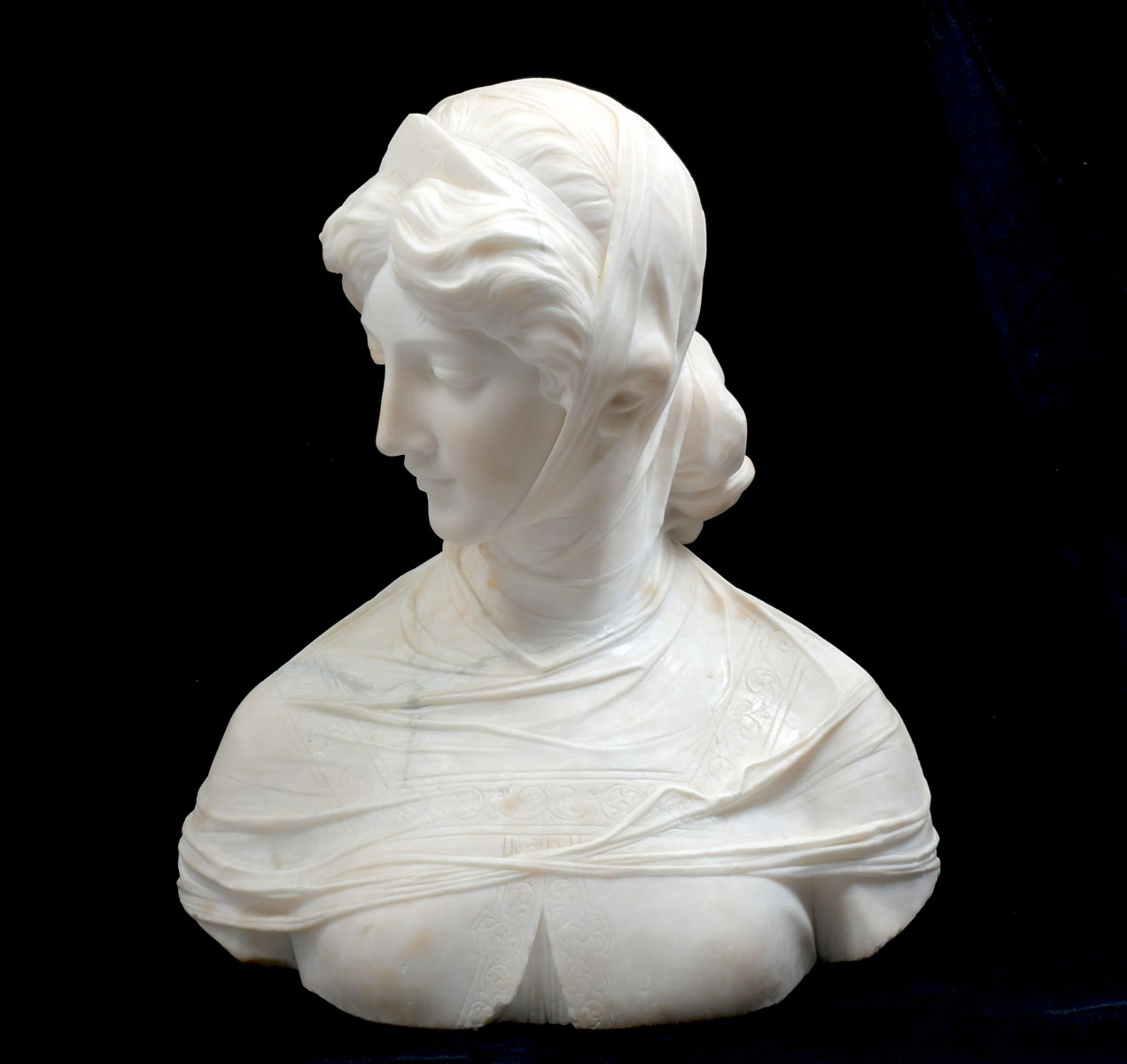 Appraisal: BAZZANTI Pietro Italian - Bust of a Young Maiden Alabaster