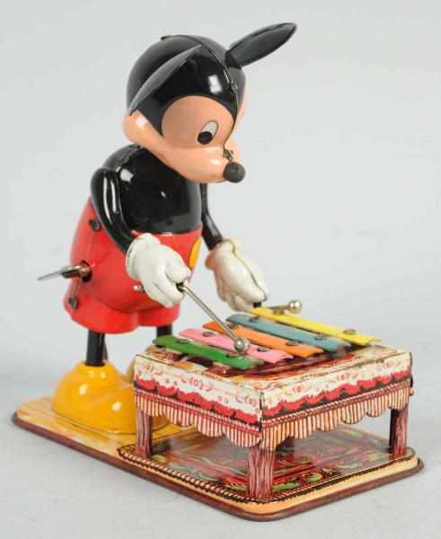 Appraisal: Tin Linemar Disney Mickey Xylophone Player Toy Japanese Wind-up mechanism