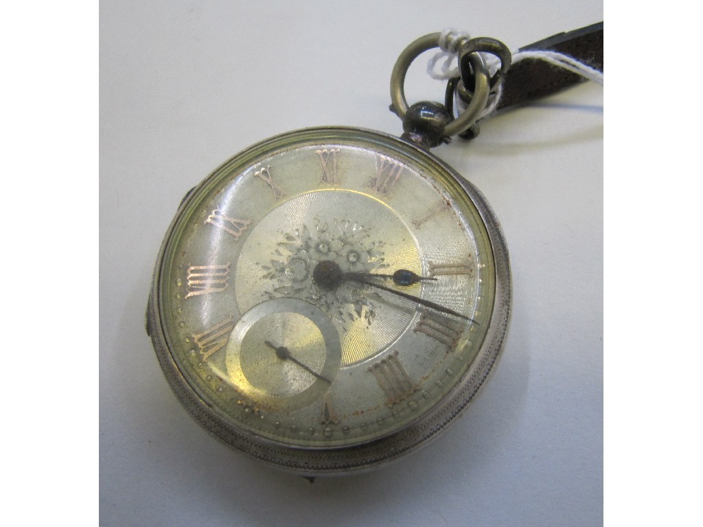 Appraisal: Silver pocket watch in white metal case