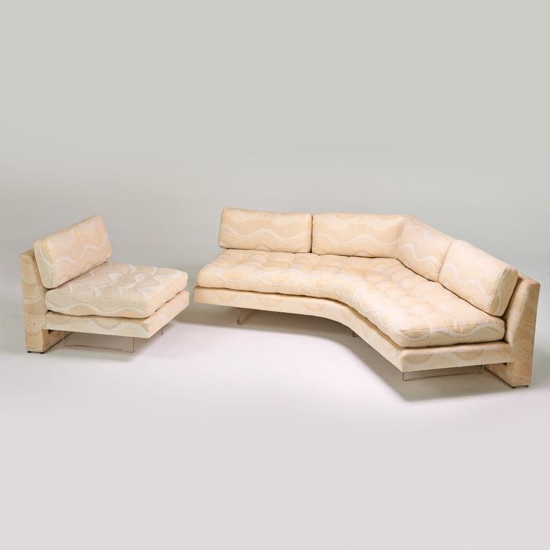 Appraisal: VLADIMIR KAGAN VLADIMIR KAGAN DESIGNS INC Illuminated two-piece Omnibus sofa