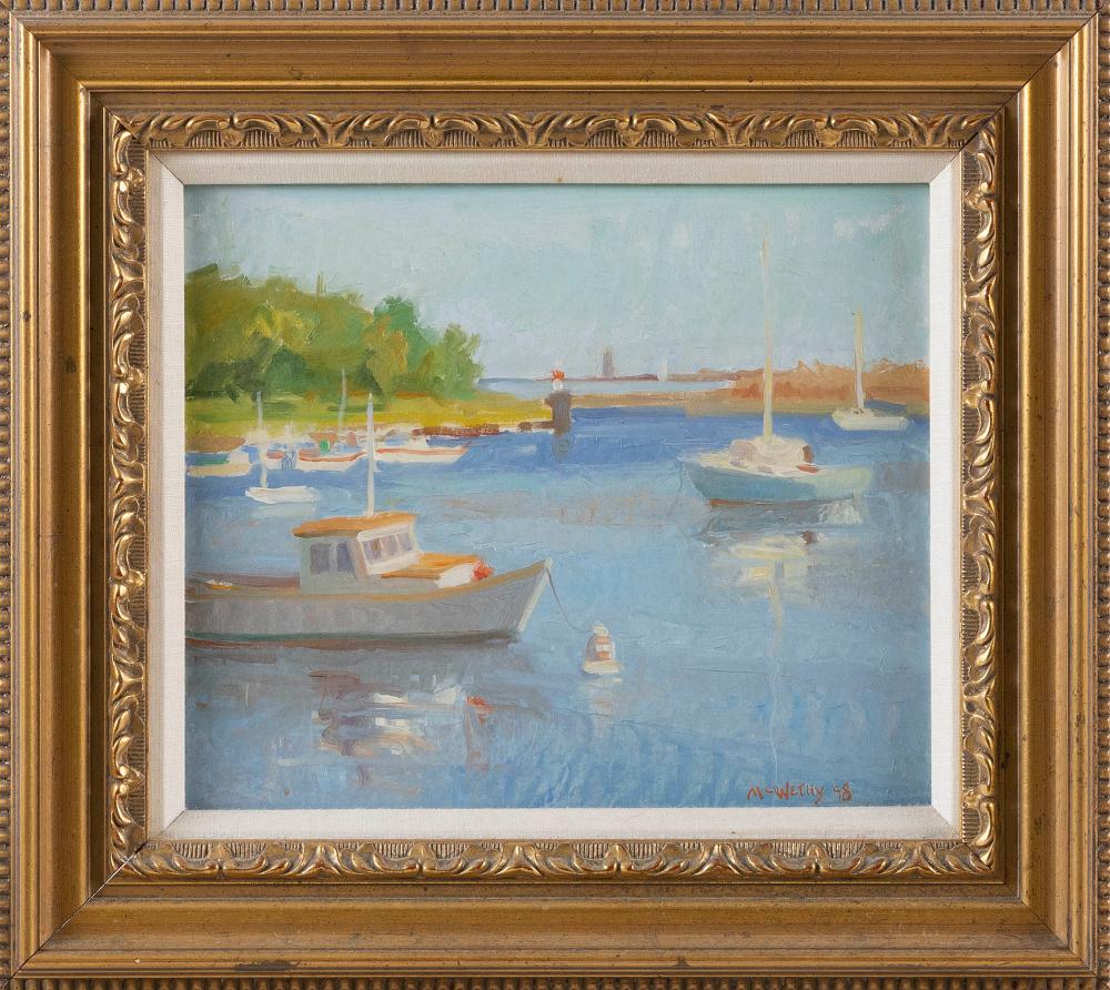 Appraisal: MARGARET MCWETHY MARYLAND MASSACHUSETTS B COHASSET HARBOR OIL ON BOARD