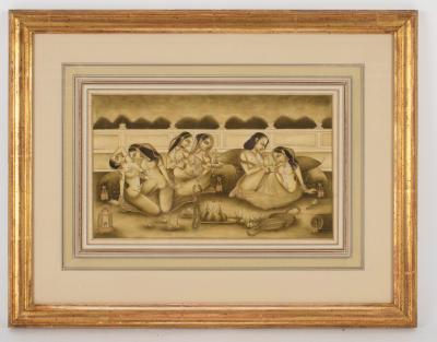 Appraisal: th Century Indian School The Perfumery pen and ink cm