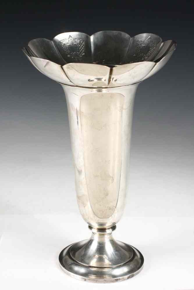 Appraisal: STERLING VASE - Deco Sterling Silver Vase marked R Dimes