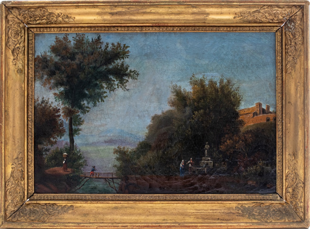 Appraisal: CONTINENTAL SCHOOL OIL ON CANVAS LANDSCAPE C Continental school oil