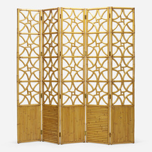 Appraisal: In the manner of Paul Frankl SCREEN Rattan Art Decorations