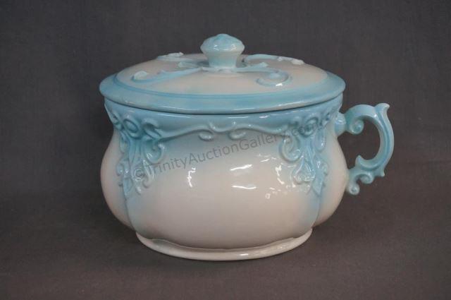 Appraisal: Ceramic Chamber Pot with Lid No mark may be a