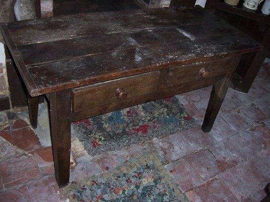 Appraisal: A th Century oak side table the planked top over