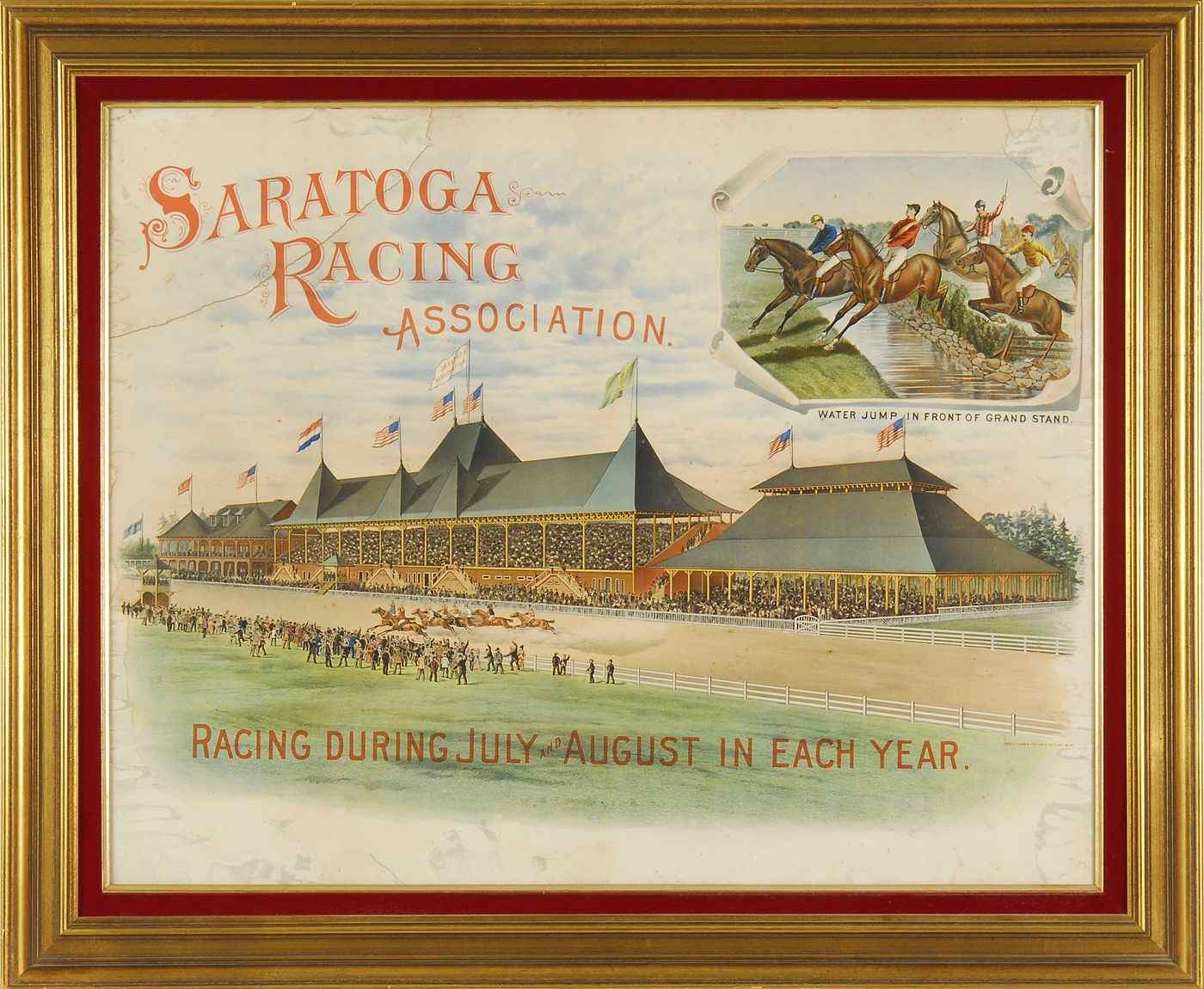 Appraisal: FRAMED THOMAS F EAGAM SON COLORED LITHOGRAPHSaratoga Racing Association Racing