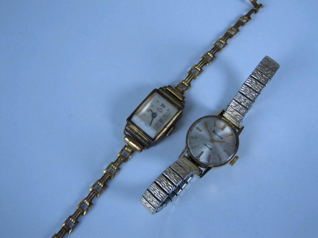 Appraisal: An Accurist Lady's Wristwatch the circular dial with baton numerals