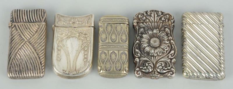 Appraisal: Lot Of German Silver Match Safes Or Vestas Condition Excellent