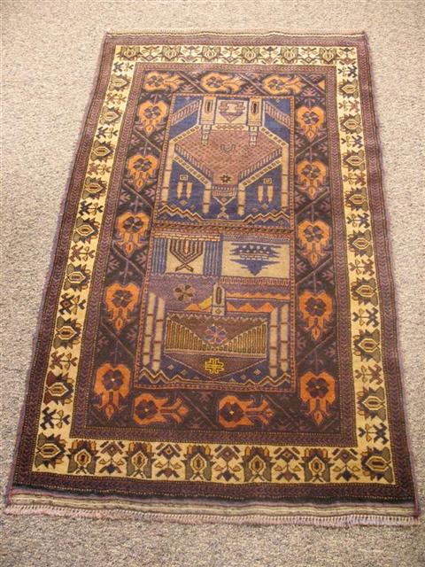 Appraisal: BALUCHI AFGHAN TRIBAL RUG wool x