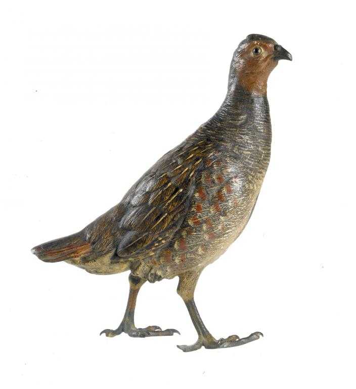 Appraisal: AN AUSTRIAN COLD PAINTED BRONZE MODEL OF A GROUSE BY