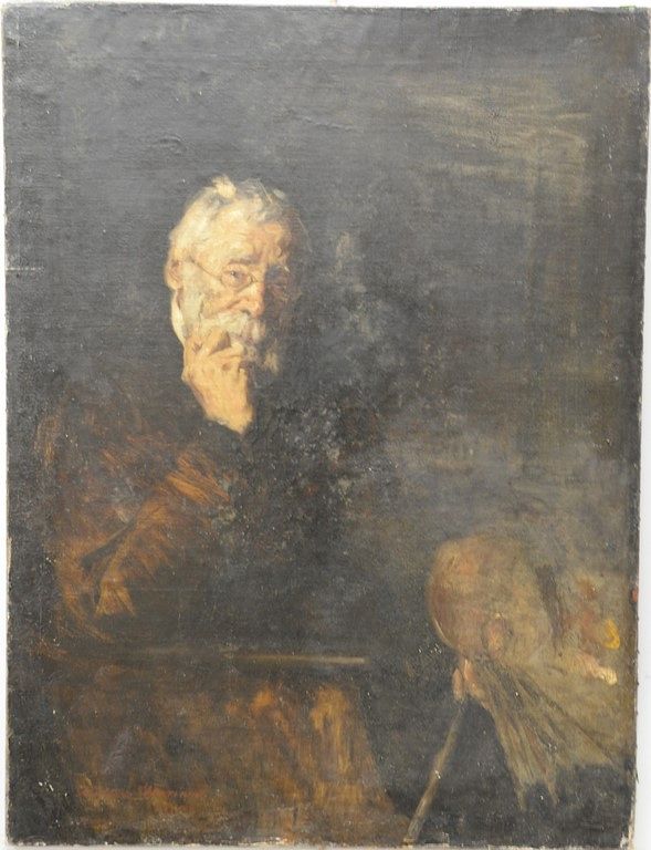 Appraisal: Walter Florian - oil on canvas portrait of Joseph Israel