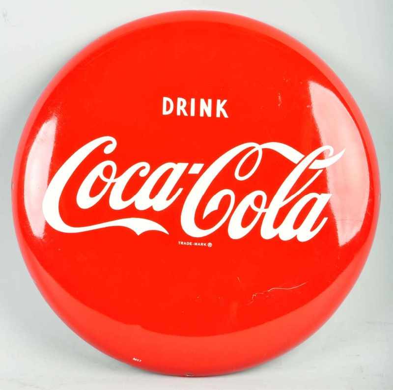 Appraisal: Metal Coca-Cola Button Sign Description One scratch to bottom right