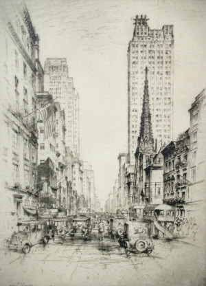 Appraisal: Anton Joseph F Schutz - - View of Fifth Avenue