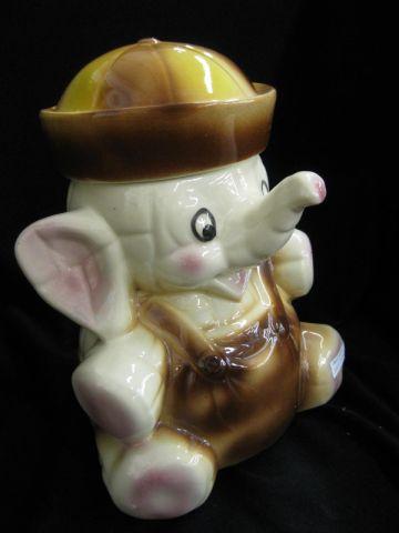 Appraisal: Figural Pottery Cookie Jar of Seated Elephant excellent