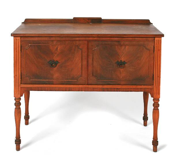 Appraisal: A mahogany two door sideboard height in width in depth