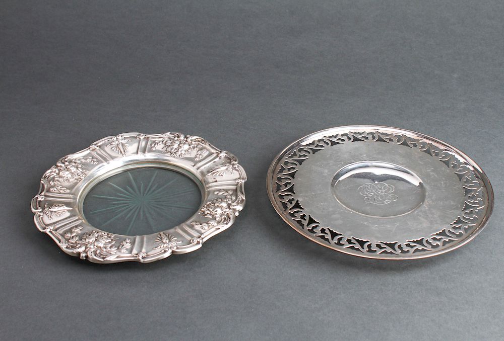 Appraisal: Sterling Silver Round Trays incl Reed Barton Two round sterling