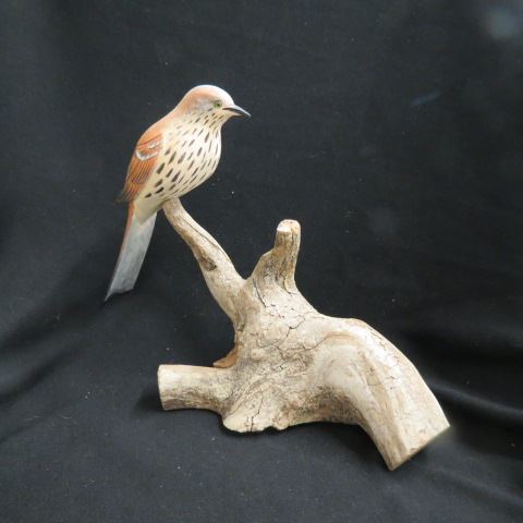 Appraisal: Phillip E Brown bird figurine carved painted member of Southern