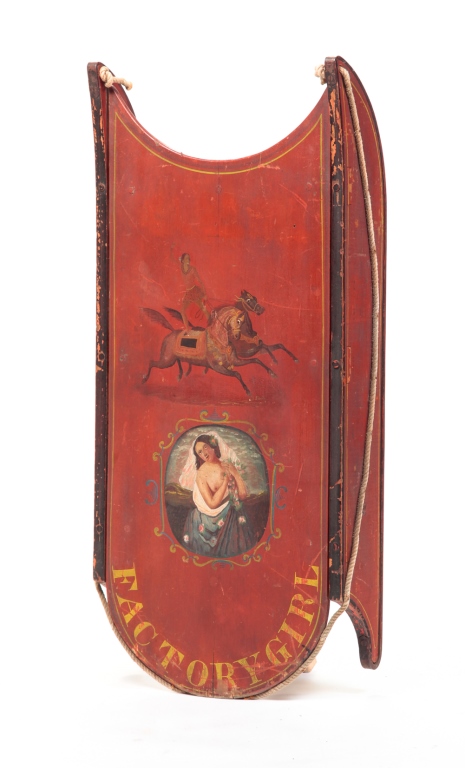 Appraisal: AMERICAN DECORATED FACTORYGIRL SLED Late th-early th century Well done