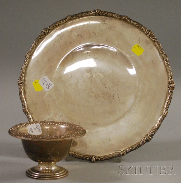 Appraisal: S Kirk Sterling Cake Dish and Open Small Open Dish