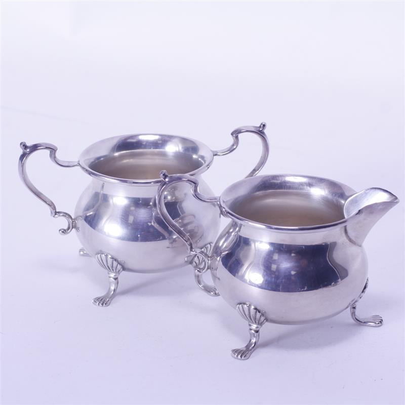 Appraisal: Hunt Silver Co American sterling holloware paw footed cream and