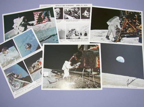 Appraisal: Apollo Flight Lithographs A group of six signed NASA Apollo