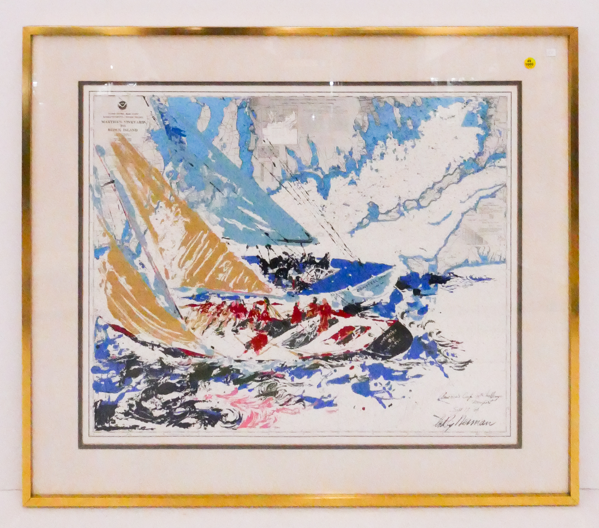 Appraisal: LeRoy Neiman Ink Signed 'America's Cup Print' Gallery Framed Print-