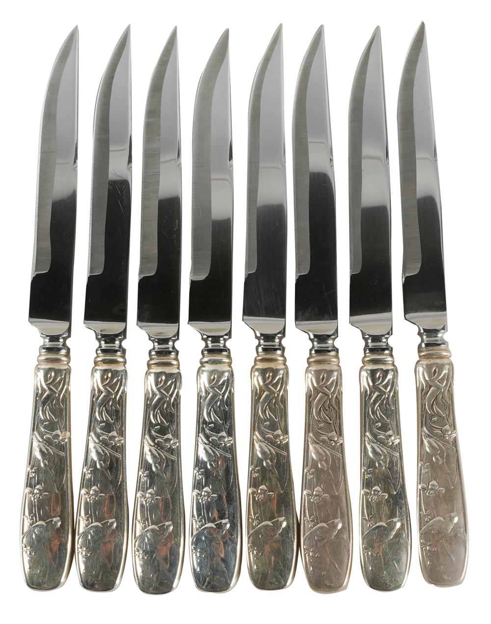 Appraisal: SET OF EIGHT TIFFANY CO KNIVESAudubon pattern each with stainless