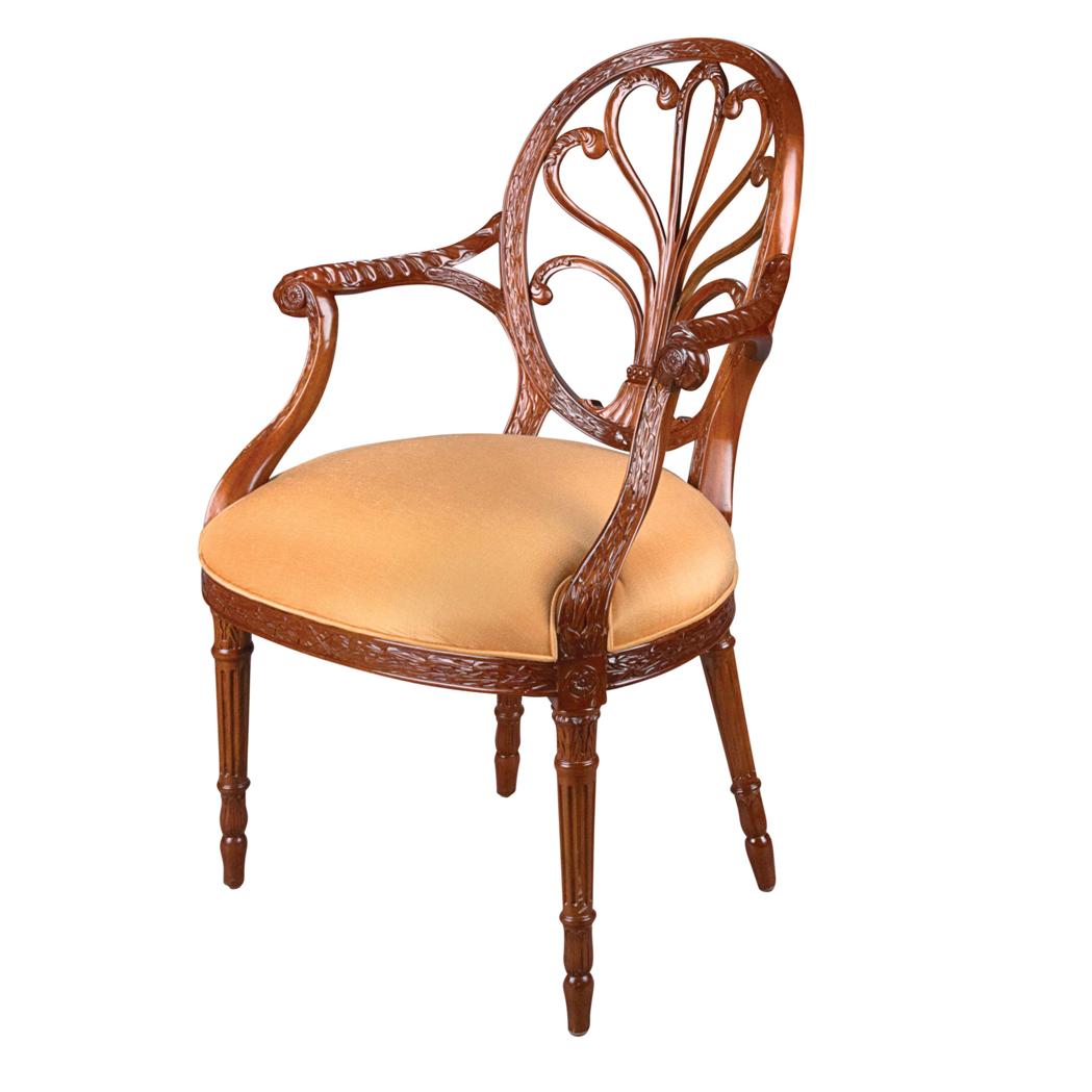 Appraisal: George III Style Mahogany Open Armchair