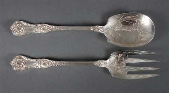 Appraisal: American sterling silver salad serving set Frank Whiting in a