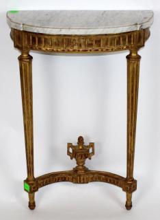 Appraisal: French Louis XVI style wall mount gold leaf console table