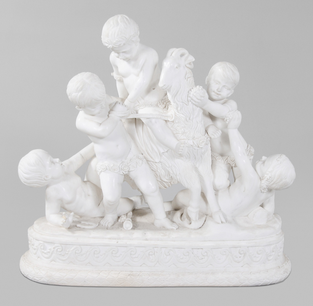 Appraisal: French School late th century bacchante scene with putti and