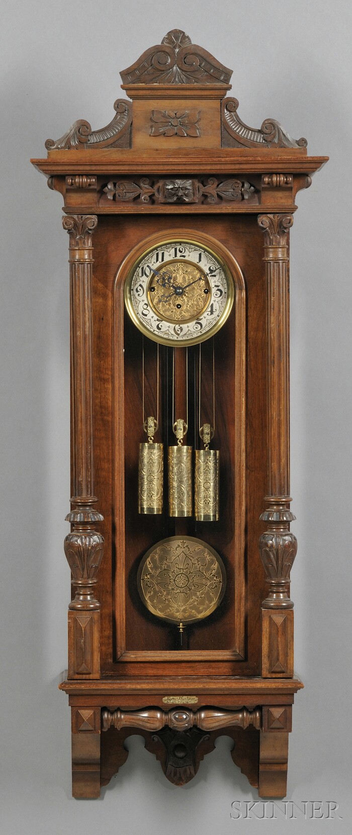 Appraisal: Gustav Becker Quarter-Hour Vienna Regulator Germany c with carved case