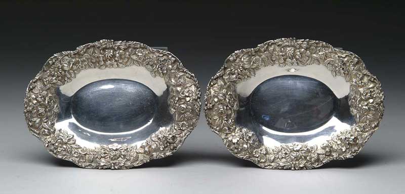 Appraisal: PAIR OF STERLING FANCY DISHES BY S KIRK SONS Bottom