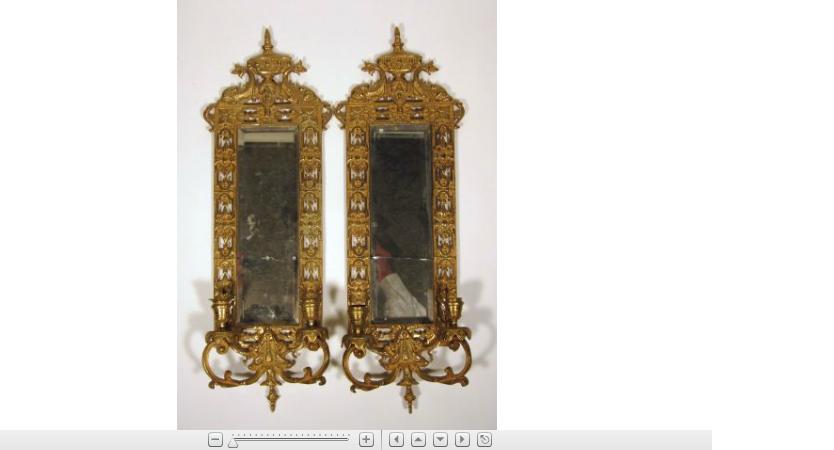 Appraisal: Pair of Louis XV style gilt metal girandole mirrors The