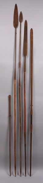 Appraisal: Group of five Ivory Coast handwrought iron Zulu Assegai Ngoni