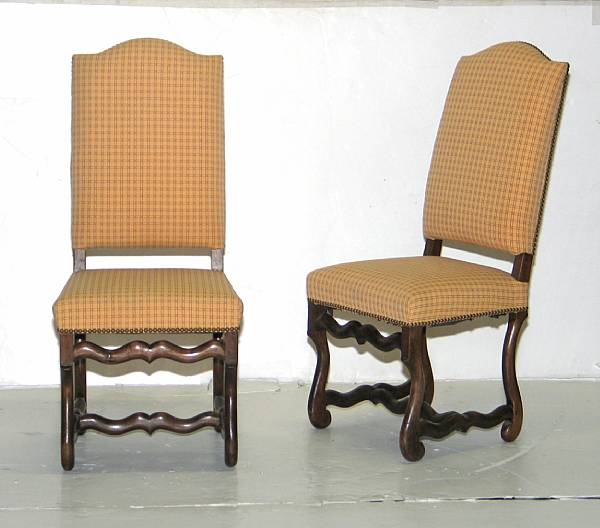 Appraisal: A pair of Louis XIV style walnut side chairs late